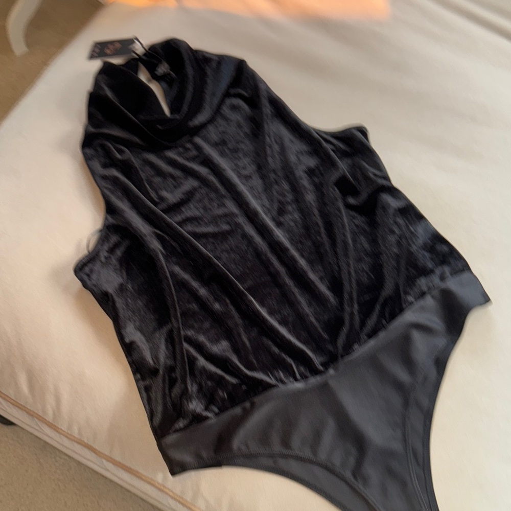 Sincerely Jules Black Velvet Bodysuit